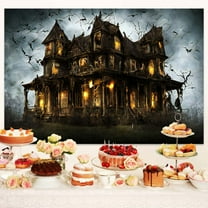 5 x 3 ft Happy Halloween Bat Scary Castle Bat Party Banner Decor Backdrop Black Horror Night Graveyard Photography Background for Pictures Baby Kids Portrait Photo Booth Shoot Vinyl Studio Props