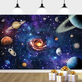 5 x 3 ft Starry Galaxy Photo Backdrop, Outer Space Backdrop Planet Theme Birthday Background for Kids Universe Galaxy Stars Photo Background Decor Birthday Party Banner Photo Studio Props