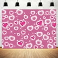 thumbnail image 1 of 5 x 3 ft Valentine's Day Pink Heart Background Glitter Heart Romantic 90s Valentine Day Party Photography Background Women Men Happy Birthday Photography Background Banner Photo Booth Studio Props, 1 of 5