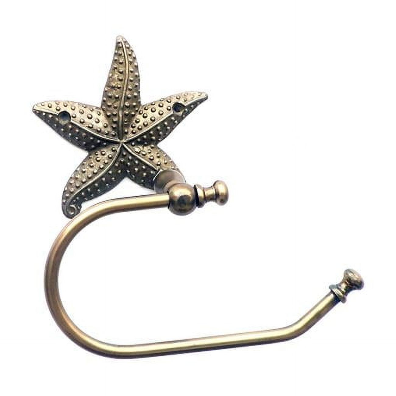 5 x 3 x 10 in. Antique Brass Starfish Toilet Paper Holder