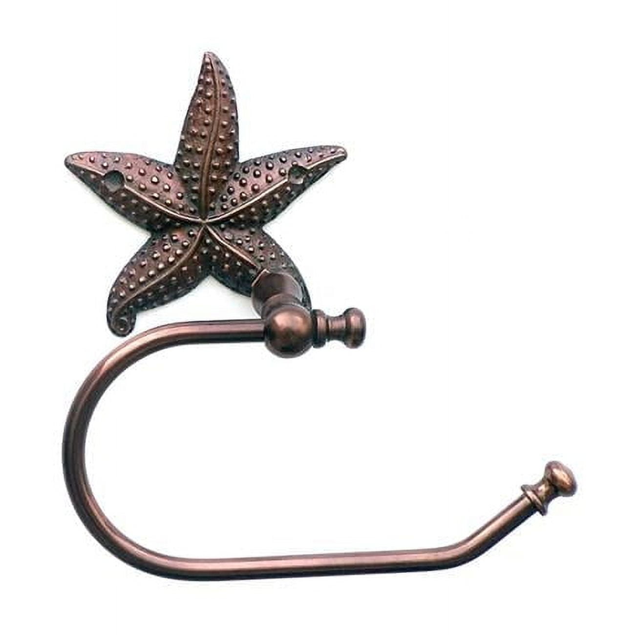 5 x 3 x 10 in. Antique Copper Starfish Toilet Paper Holder