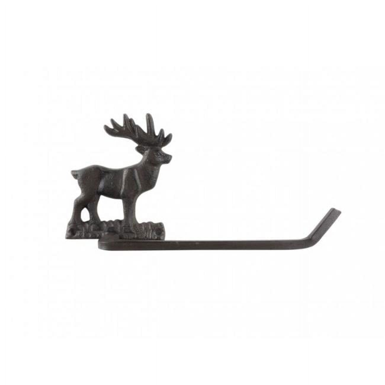 5 x 3 x 10 in cast iron moose metal bathroom toilet paper holder