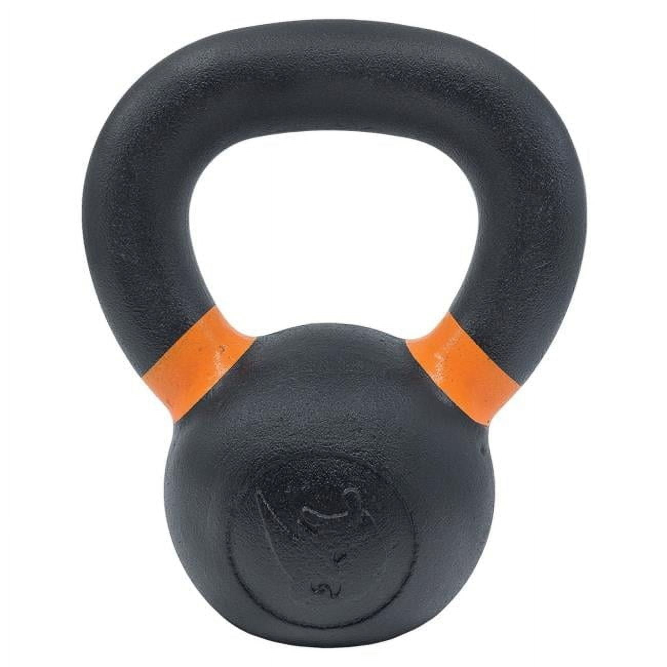 5 x 3 x 6 in. 10 lbs Iron Kettlebell with Orange Handles