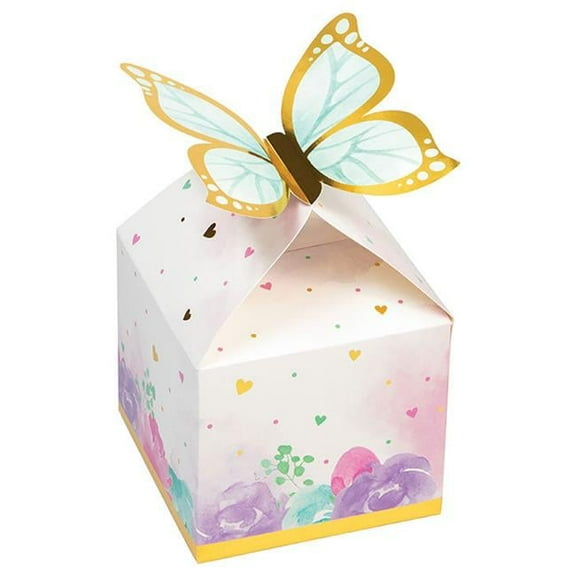 5 x 4 in. Butterfly Shimmer Foil Treat Box, Multi Color