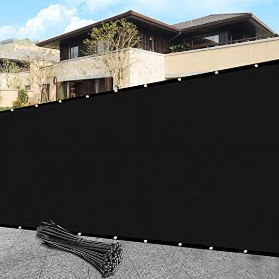 5' x 40' Custom Size Black Privacy Screen Fence Cover Heavy Duty Fencing Mesh with Zip Tie for Deck, Patio, Backyard, Outdoor Pool, Porch, Railing - We Can Make Custom Sizes