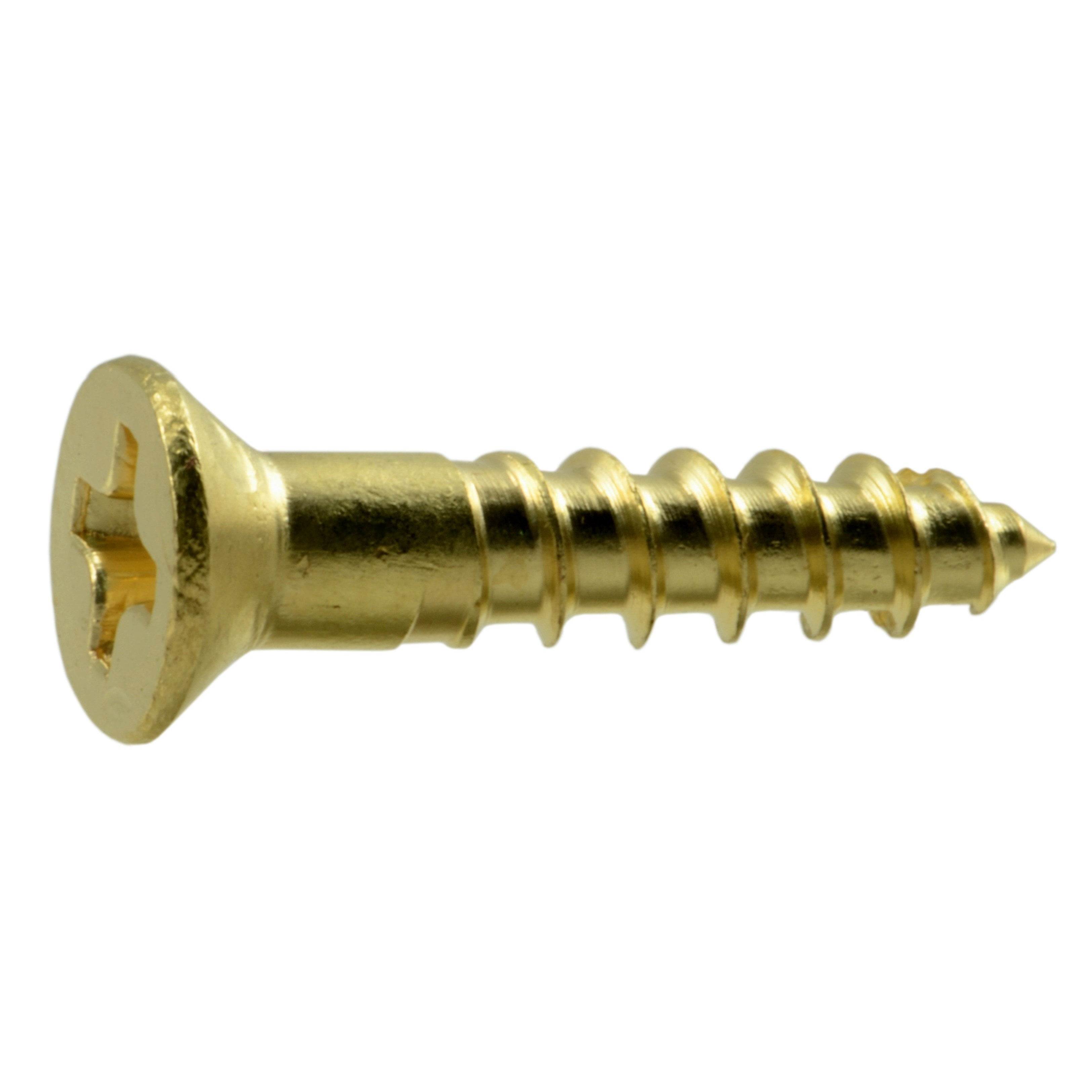 #5 x 5/8" Brass Phillips Flat Head Wood Screws WSFB-136 (100 pcs)