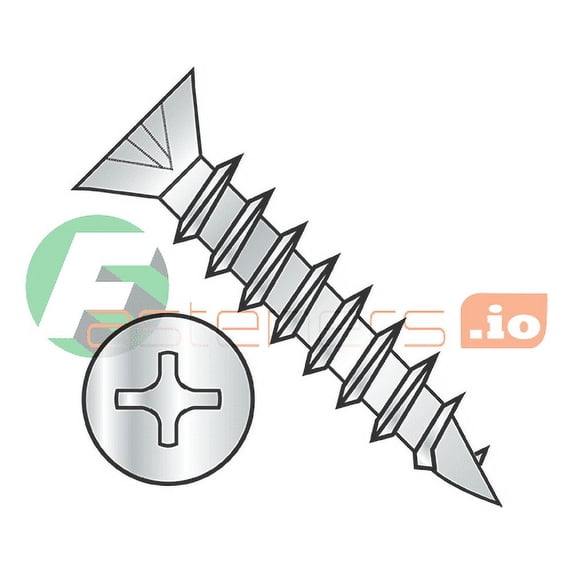 #5 x 5/8" Deep Thread Wood Screws / Phillips / Flat Head / Steel / Zinc / No Nibs / Hinge Screws / Full Thread (Quantity: 10,000 pcs)