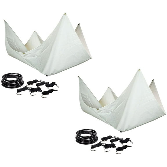 5' x 5' Drain Tarp - Roof Ceiling Leak Drip Diverter Tarp Heavy Duty - White (2 Pack)
