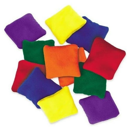 5 x 5 Inch Fleece Square Beanbags - Set of 6 Colors