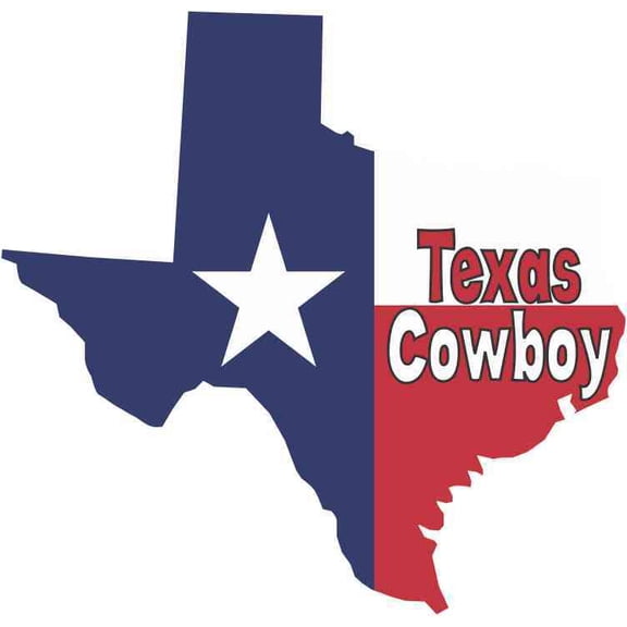 5 x 5 Texas Cowboy Texas Flag Car Decal Bumper Sticker Truck Win