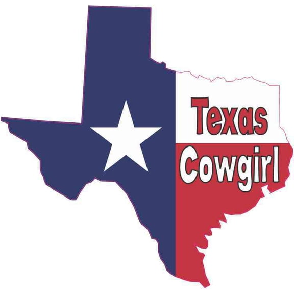 StickerTalk Texas Cowgirl Vinyl Sticker, 5 inches by 5 inches