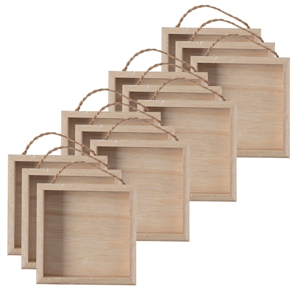 5 x 5 Unfinished Wooden Shadow Box Picture Frame by Make Market - Ready-to-Finish Memory Box Display Case - Bulk 24 Pack