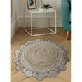 thumbnail image 1 of 5 x 5 ft. Hand Woven Jute Eco-Friendly Oriental Round Area Rug, Cream, 1 of 1
