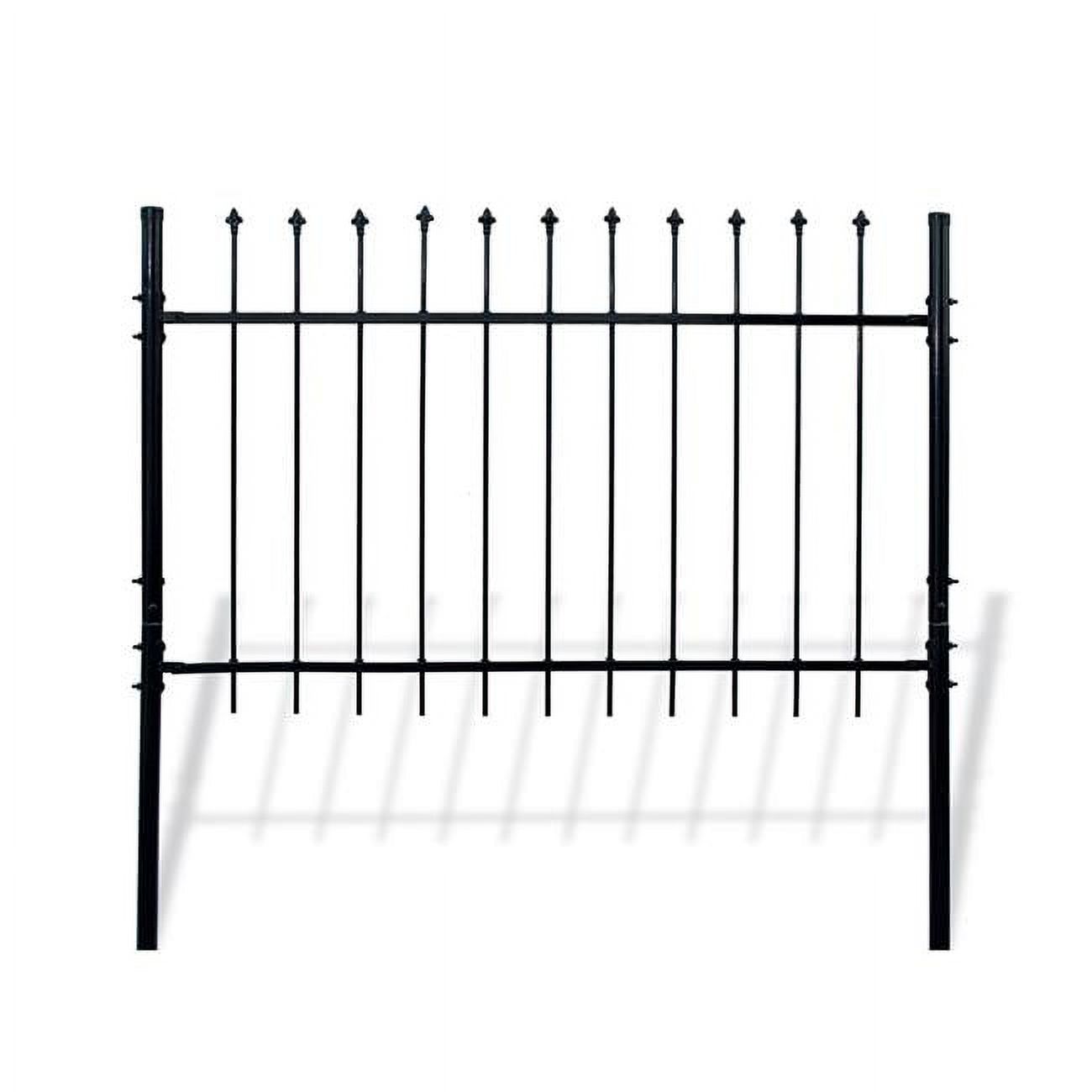 5 x 5 ft. Steel Fence Panel Kit Athens Style Black