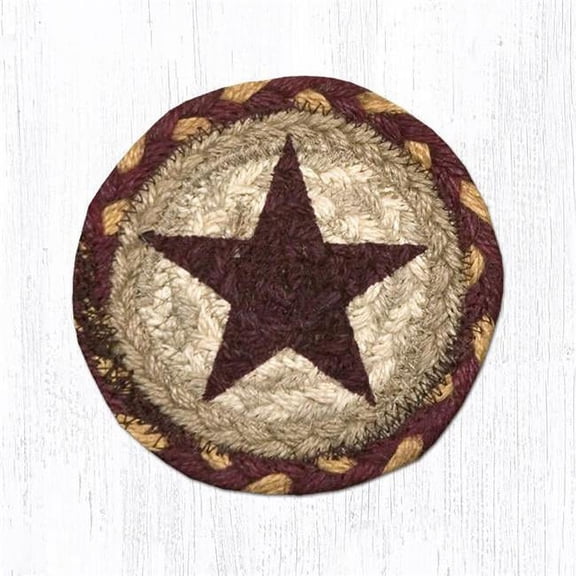 5 x 5 in. Burgundy Star Printed Round Coaster