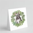 thumbnail image 1 of 5 x 5 in. Unisex French Bulldog Black with Christmas Wreath Square Greeting Cards & Envelopes, Multi Color - Pack of 8, 1 of 1