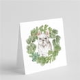 thumbnail image 1 of 5 x 5 in. Unisex French Bulldog White with Christmas Wreath Square Greeting Cards & Envelopes, Multi Color - Pack of 8, 1 of 1