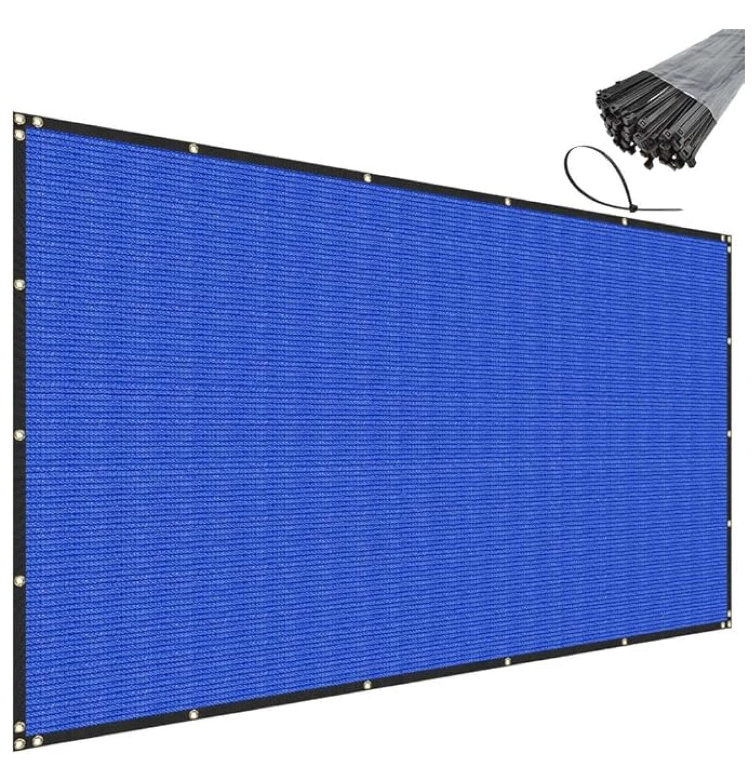 Windscreen Mesh 5' x 56' Blue Privacy Fence Screen Heavy Duty Windscreen Mesh Fencing ...