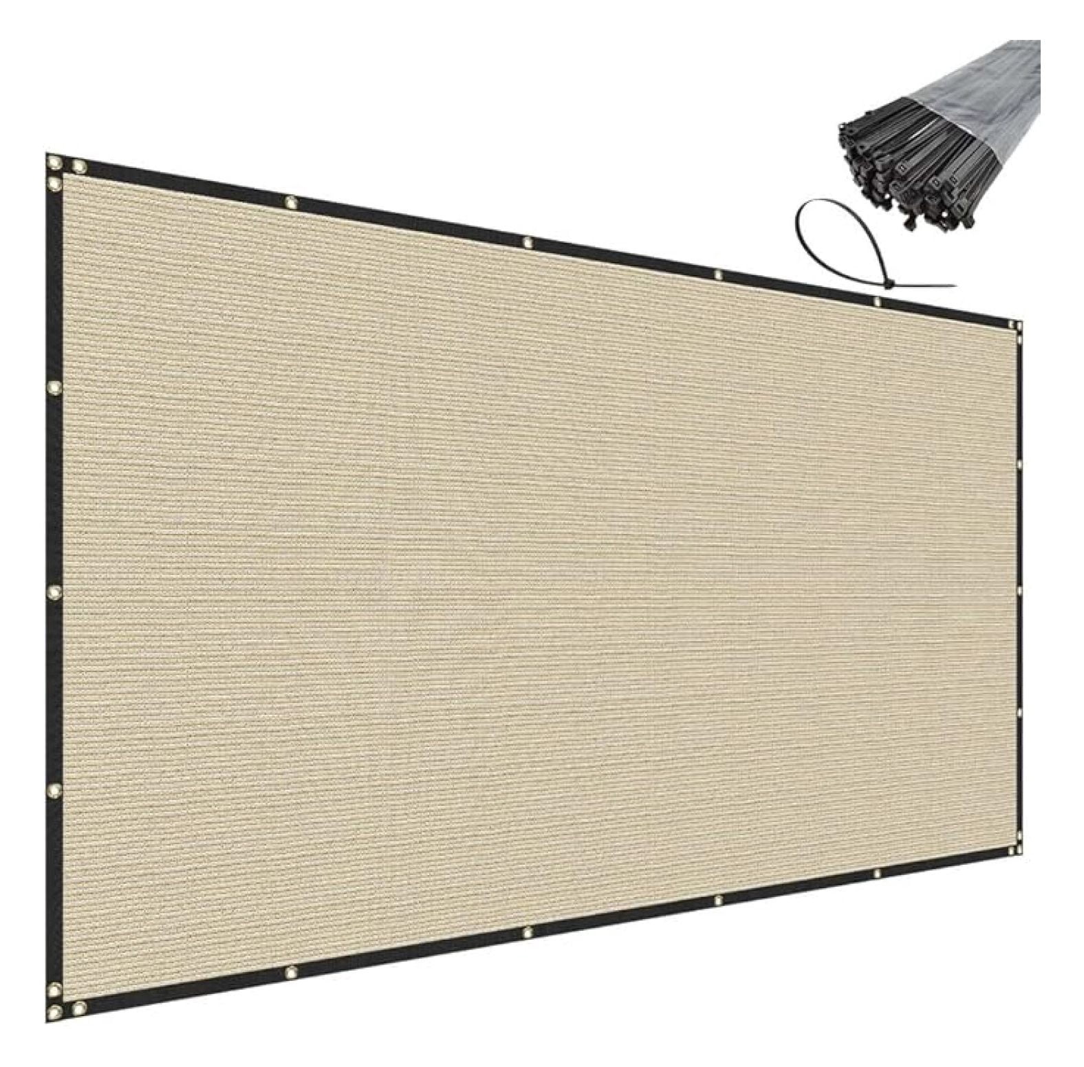 Windscreen Mesh 5' x 59' Beige Privacy Fence Screen Heavy Duty Windscreen Mesh Fencing ...