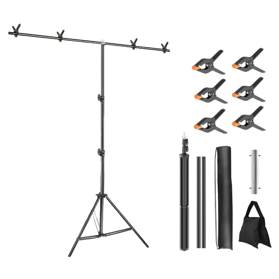 5 x 6.5 FT T-Shape Photography Backdrop Stand Kit, Adjustable ...
