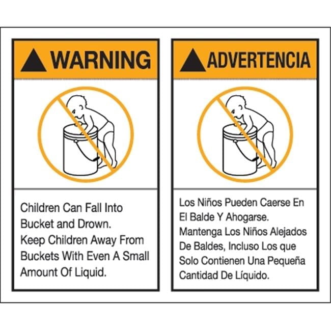 5 x 6 in. - Warning Advertencia Label Set - Multiple - Roll of 500 ...