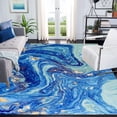 thumbnail image 1 of 5 x 6ft Blue Gold Ocean Wave Rug, Decorative Rug, Abstract Aesthetic Modern Area Rug For Indoor Living Room Bedroom Study Dining Room Corridor And Outdoor Terrace, 1 of 6