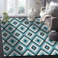 thumbnail image 1 of 5 x 6ft Turquoise Black Area Rug, Modern Outdoor Living Room Bedroom Area+Rug Carpet, Kitchen Rug Bath Mat Front Porch Floor Doormat Runner Rugs, Grey White Boho, 1 of 6