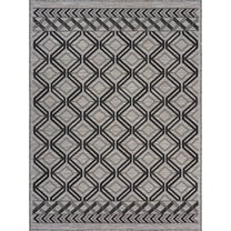 5â€™ x 7â€™ Black Geometric Indoor Outdoor Area Rug