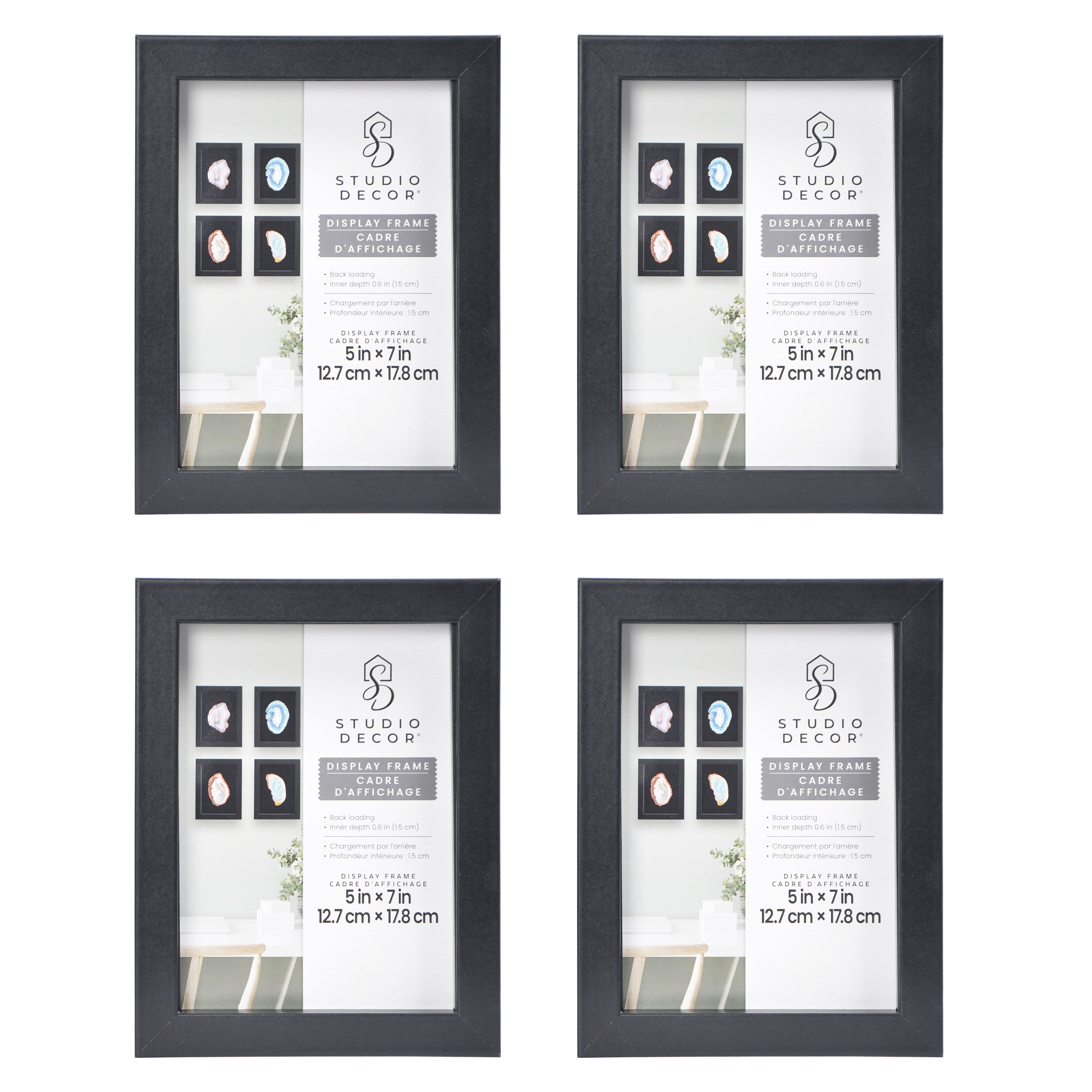 5" x 7" Black Shadow Box by Studio Décor - Easy Back Loading Frame ...