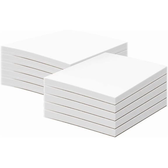 5 x 7" Blank White Memo Pads with Chipboard on the Back Great for Writing Notes, To-Do Lists, Reminders and Shopping Lists | Gummed Top, Easy Sheet Removal | 50 Sheets per Pad, 10 Pads per Pack