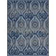 thumbnail image 1 of 5â€™ x 7â€™ Blue Ogee Pattern Indoor Outdoor Area Rug, 1 of 9