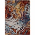 thumbnail image 1 of 5â€™ x 7' Brown and Blue Collision Area Rug, 1 of 8