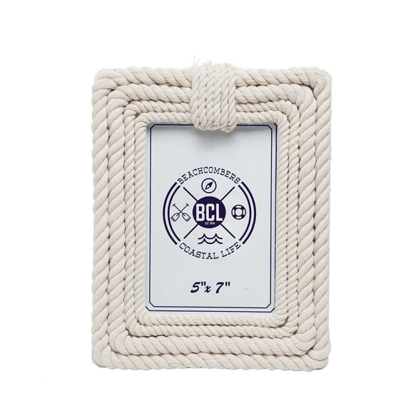 5x7 Cream Nautical Knots Rope Picture Design Wood Photo Frame