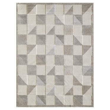 5â€™ x 7â€™ Gray Triangle Indoor Outdoor Area Rug