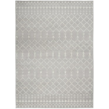 5â€™ x 7â€™ Gray and Ivory Berber Pattern Area Rug