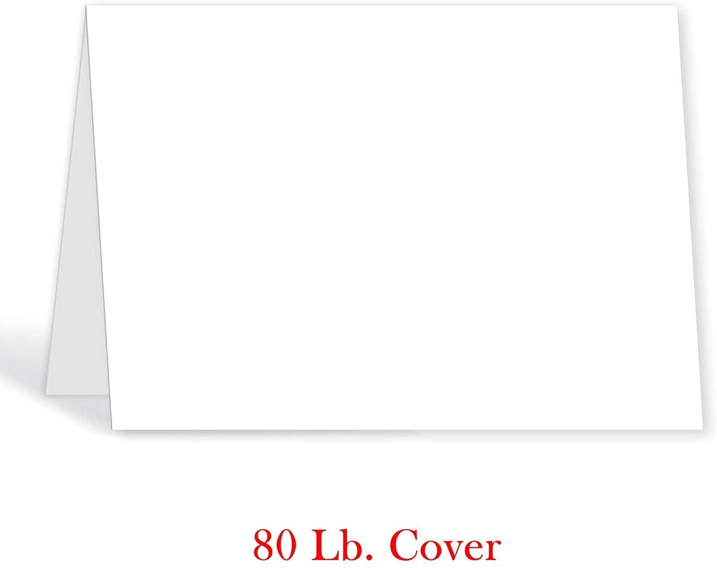 5" x 7" Half Fold Heavyweight 80lb White Greeting Cards - 50 Cards Per Pack