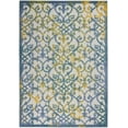 thumbnail image 1 of 5â€™ x 7â€™ Ivory and Blue Indoor Outdoor Area Rug, 1 of 6