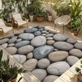 thumbnail image 1 of 5' x 7' Outdoor Rug, Pebble Stone Outdoor Washable Rug Large Floor Carpet, Modern Minimalist Nature Art Aesthetics Non Shedding Area Rug for Outside Patio RV Porch Deck Balcony Camping Living Room, 1 of 9
