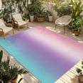 thumbnail image 1 of 5' x 7' Outdoor Rug, Pink Purple Teal Ombre Cream Outdoor Washable Rug Large Floor Carpet, Modern Abstract Art Aesthetics Non Shedding Area Rug for Outside Patio RV Porch Deck Balcony Camping, 1 of 9