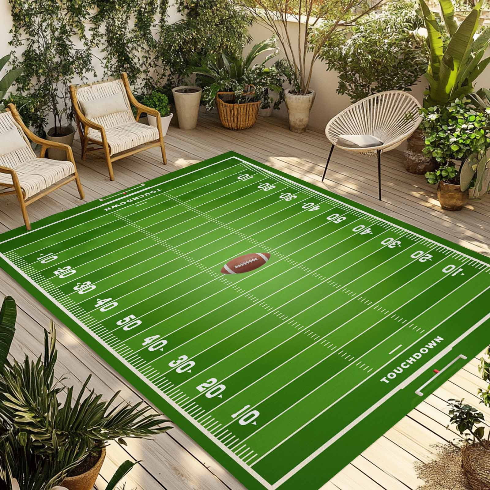 5' x 7' Outdoor Rug, Rugby Sport Outdoor Washable Rug Large Floor ...
