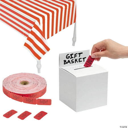 5" x 7" Plain White Cardstock Raffle Box & Tickets Carnival Party Kit – 6013 Pieces