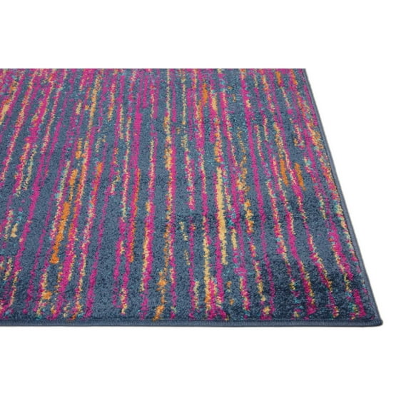 5 x 7 Rainbow Abstract Striations Area Rug