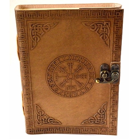 5" x 7" Rune leather blank book w/ latch | Trending Now