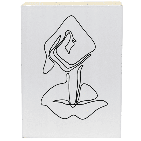 5 in x 7 in Silhouette Whisper Box Decor, Abstract Single Line Lips Design, Neutral Colors, Freestanding, Wall Mountable, Intricate Detail, Adds Charm to Home, Office, Lightweight, Compact, White