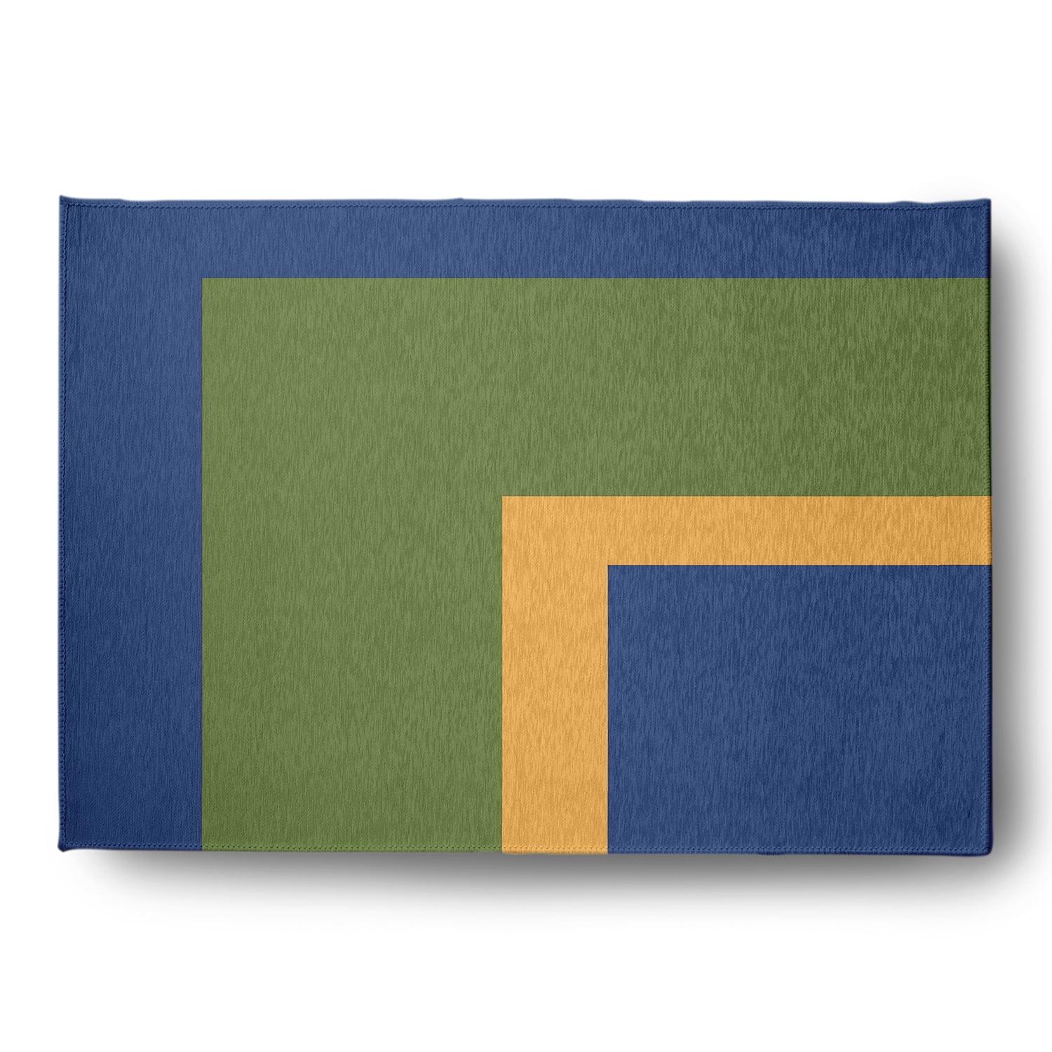 5' x 7' Simply Daisy Bold Blocks Modern & Contemporary Chenille Area Rug, Nautical Navy