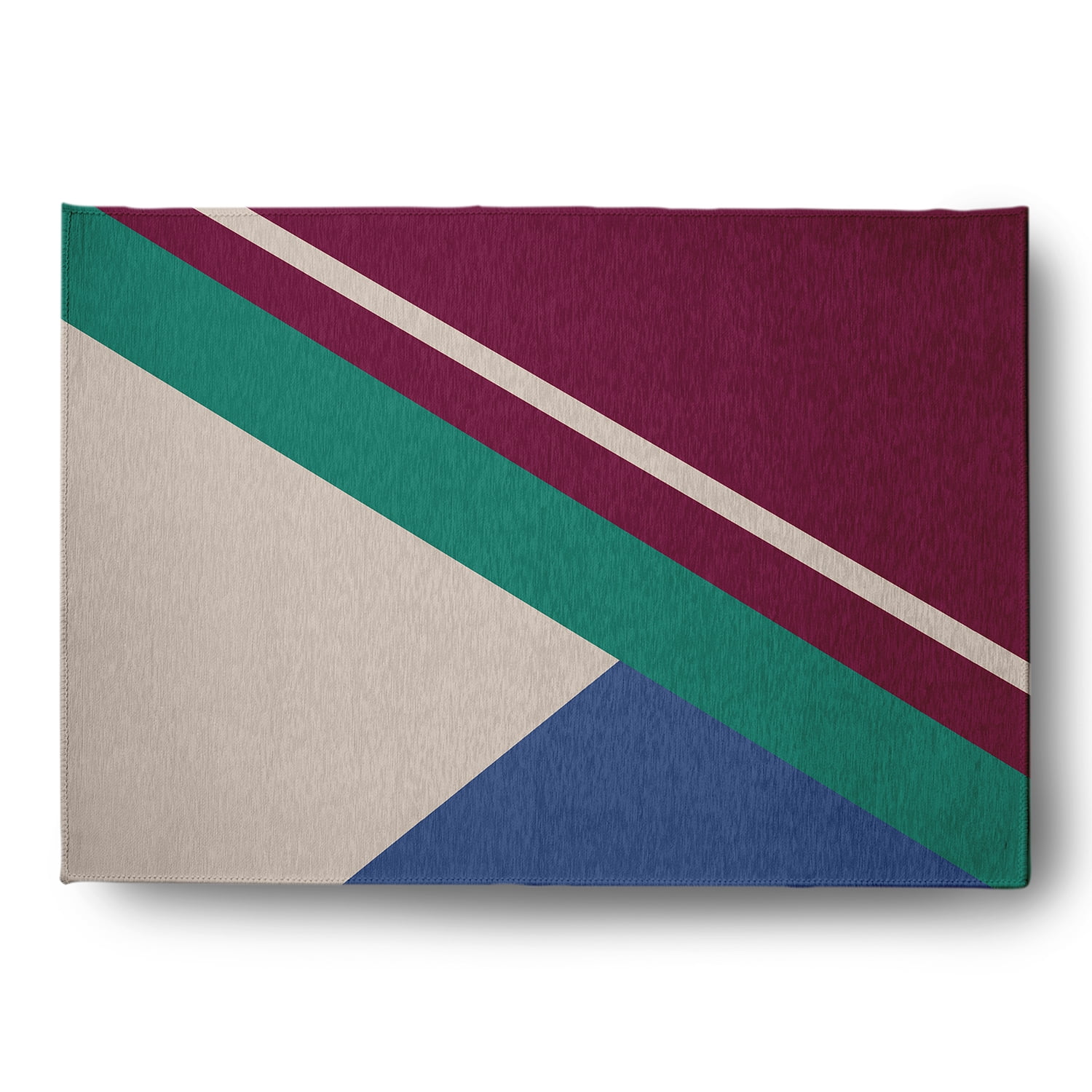 5' x 7' Simply Daisy Bold Shapes Modern & Contemporary Chenille Area Rug, Maroon Red