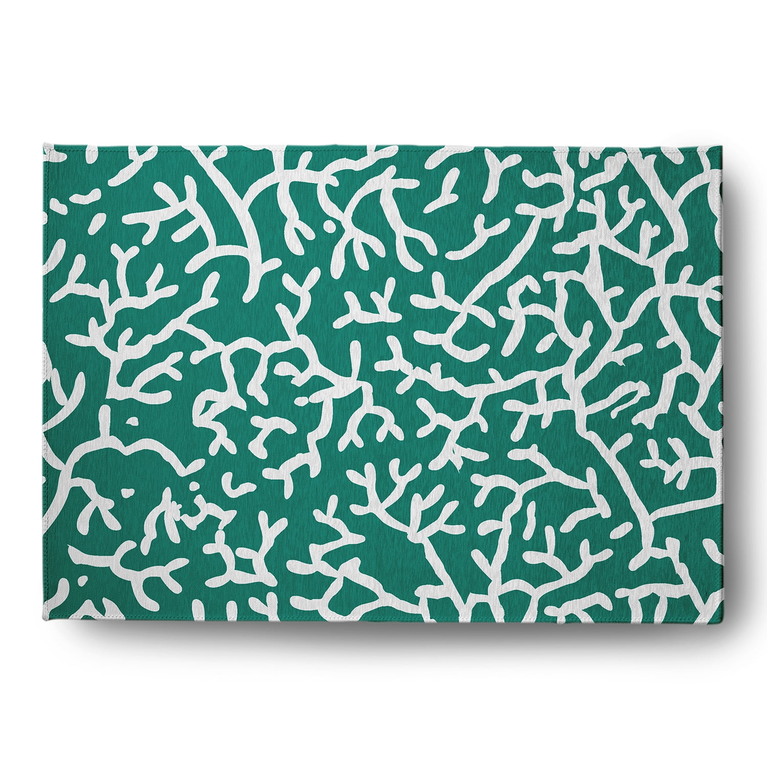 5' x 7' Simply Daisy Seaweed Beach Style Chenille Area Rug, Kelly Green