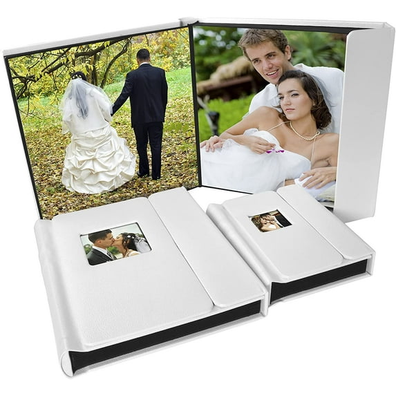 5" x 7" White Overlapping Cover Self-Stick Photo Albums - Pack of 6
