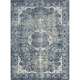 thumbnail image 1 of 5 x 7 ft. Blue Floral Stain Resistant Rectangle Traditional Area Rug - Blue - 5 x 7 ft., 1 of 1