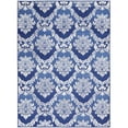 thumbnail image 1 of 5 x 7 ft. Blue & Ivory Damask Area Rug - Blue Ivory - 5' x 7', 1 of 1